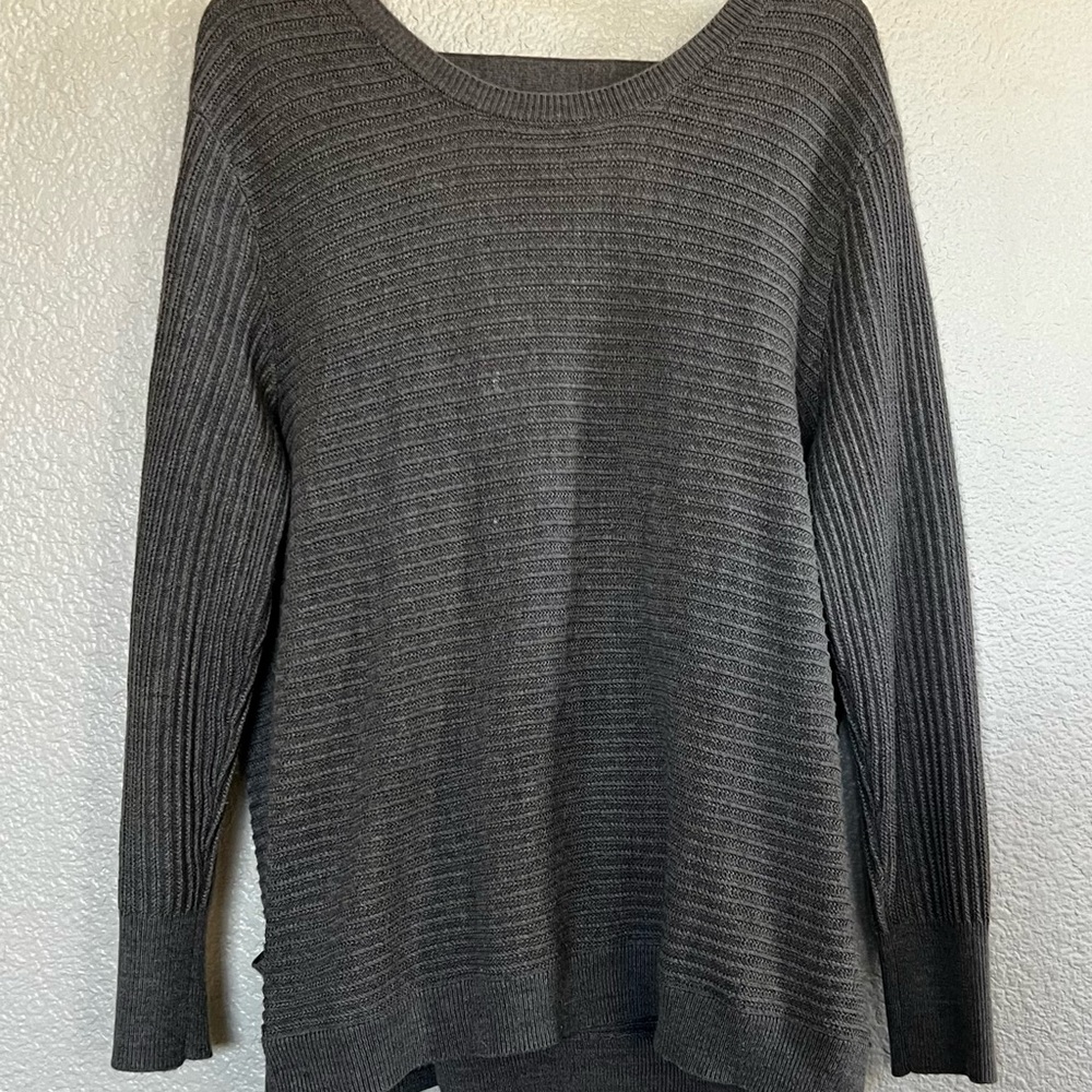 Gray Open Back Sweater